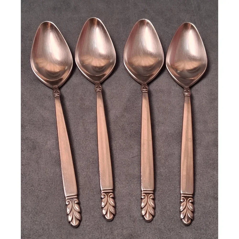 International Silver Norse Soup Place Spoons (4) Stainless Modernist